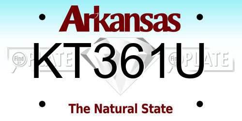 KT361U Arkansas License Plate