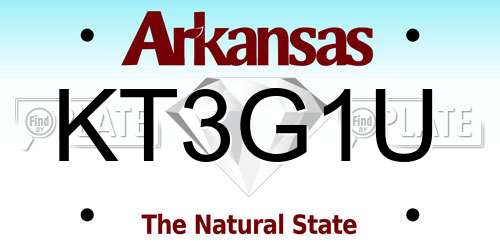 KT3G1U Arkansas License Plate