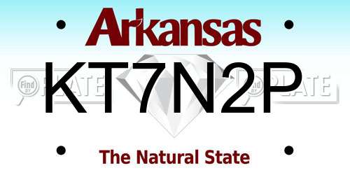 KT7N2P Arkansas License Plate