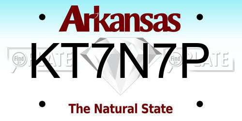 KT7N7P Arkansas License Plate