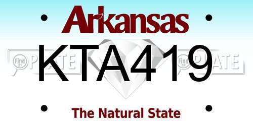 KTA419 Arkansas License Plate