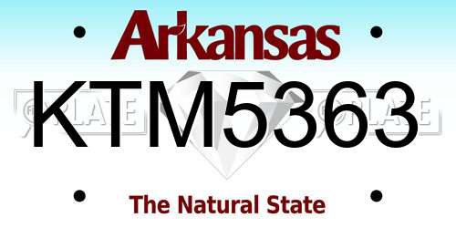 KTM5363 Arkansas License Plate