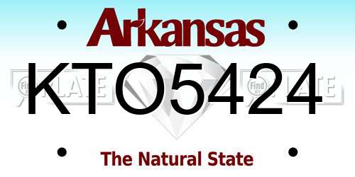KTO5424 Arkansas License Plate