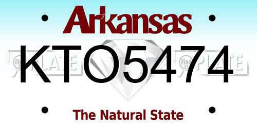 KTO5474 Arkansas License Plate