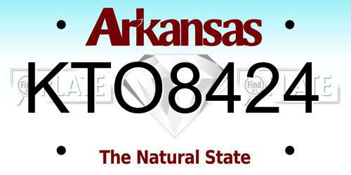 KTO8424 Arkansas License Plate