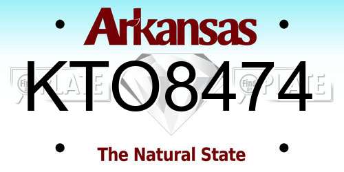 KTO8474 Arkansas License Plate