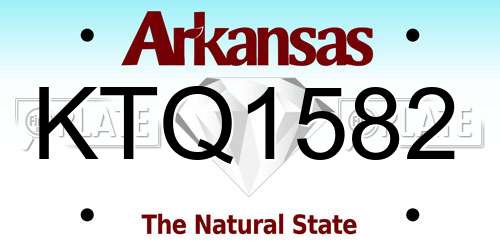 KTQ1582 Arkansas License Plate