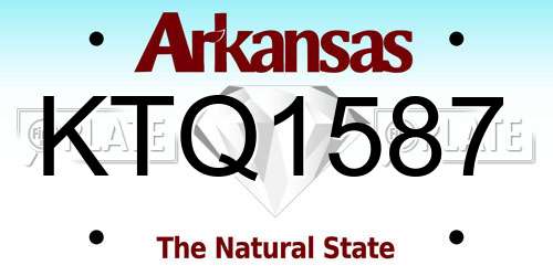 KTQ1587 Arkansas License Plate
