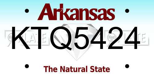 KTQ5424 Arkansas License Plate