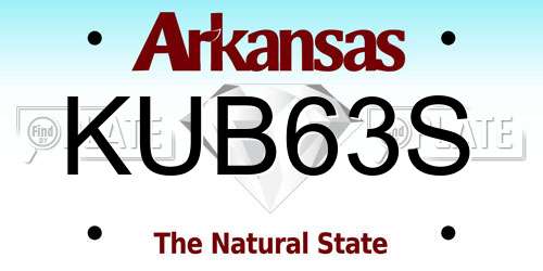 KUB63S Arkansas License Plate