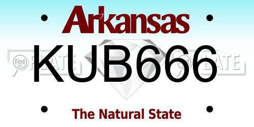 KUB666 Arkansas License Plate
