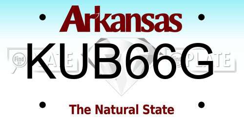 KUB66G Arkansas License Plate
