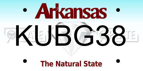 KUBG38 Arkansas License Plate