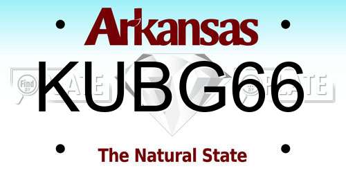 KUBG66 Arkansas License Plate