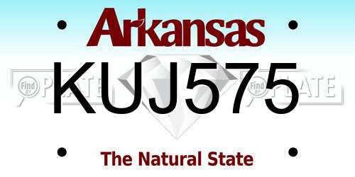 KUJ575 Arkansas License Plate