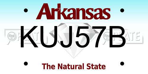 KUJ57B Arkansas License Plate