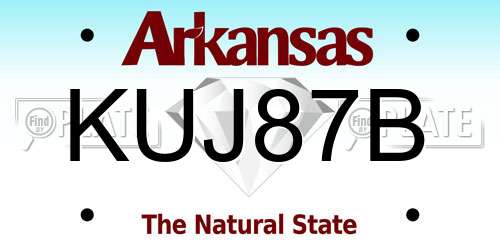 KUJ87B Arkansas License Plate
