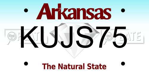 KUJS75 Arkansas License Plate