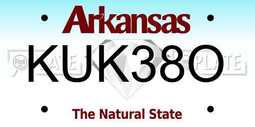 KUK38O Arkansas License Plate