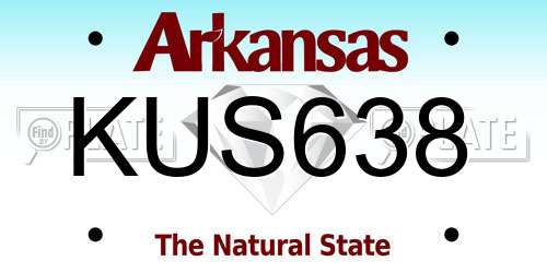 KUS638 Arkansas License Plate