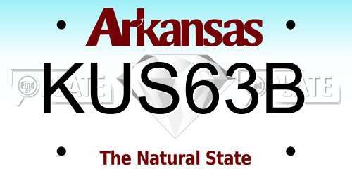 KUS63B Arkansas License Plate