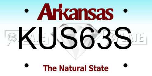 KUS63S Arkansas License Plate