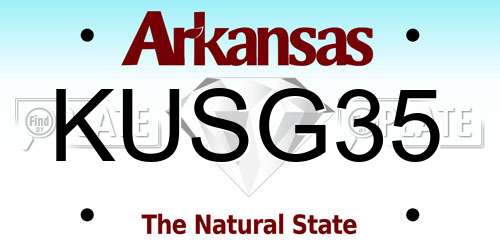 KUSG35 Arkansas License Plate