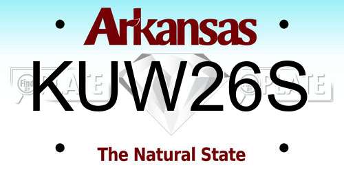 KUW26S Arkansas License Plate