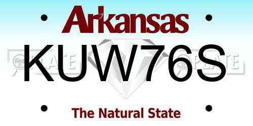 KUW76S Arkansas License Plate