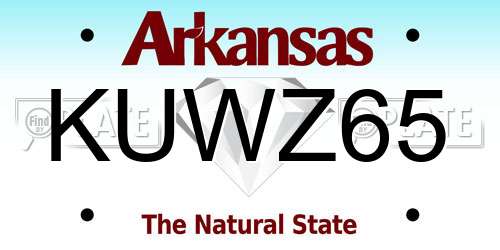 KUWZ65 Arkansas License Plate