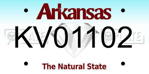 KV01102 Arkansas License Plate