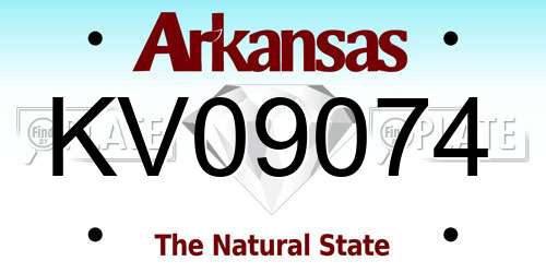 KV09074 Arkansas License Plate