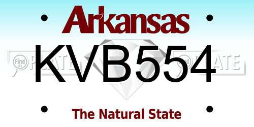 KVB554 Arkansas License Plate