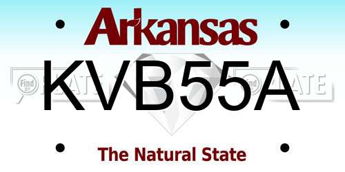 KVB55A Arkansas License Plate