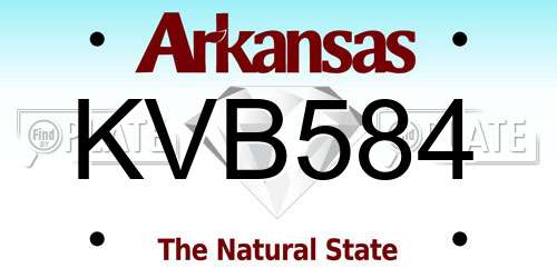 KVB584 Arkansas License Plate