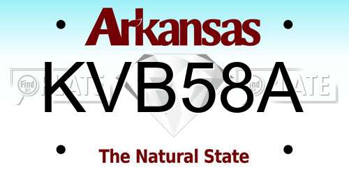 KVB58A Arkansas License Plate