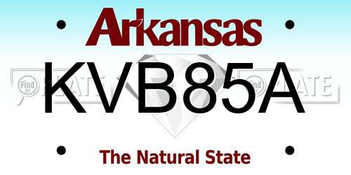KVB85A Arkansas License Plate