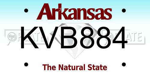 KVB884 Arkansas License Plate