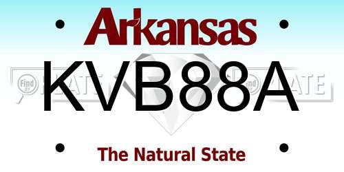 KVB88A Arkansas License Plate