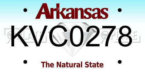 KVC0278 Arkansas License Plate