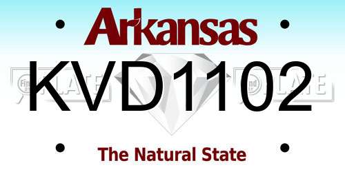 KVD1102 Arkansas License Plate