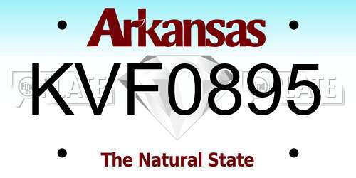 KVF0895 Arkansas License Plate