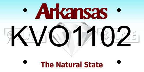 KVO1102 Arkansas License Plate