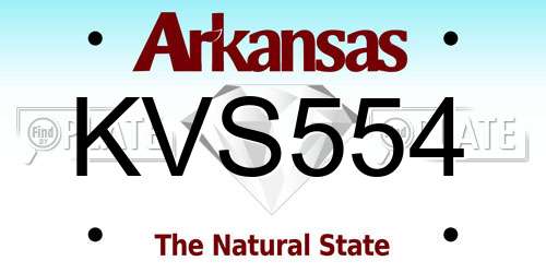 KVS554 Arkansas License Plate