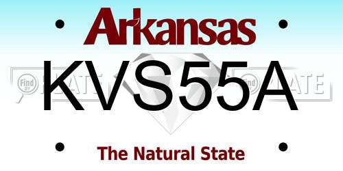 KVS55A Arkansas License Plate