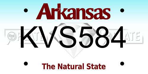 KVS584 Arkansas License Plate