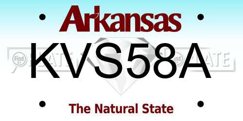 KVS58A Arkansas License Plate
