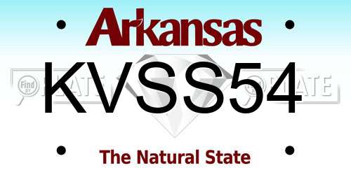 KVSS54 Arkansas License Plate