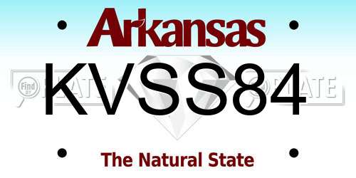 KVSS84 Arkansas License Plate