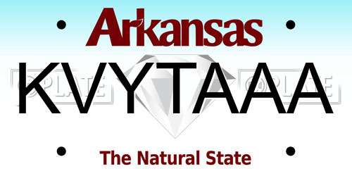 KVYTAAA Arkansas License Plate